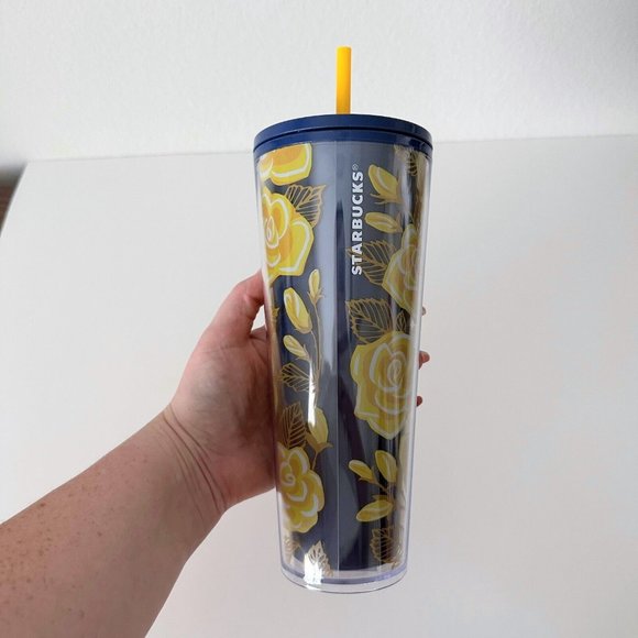 Starbucks Yellow Rose of Texas Plastic Venti 24oz Tumbler - NWT - Picture 4 of 9